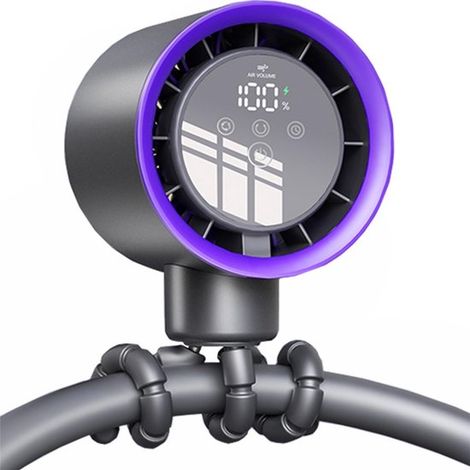 Longziming – Tragbarer Ventilator – Kinderwagenventilator – Tischventilator Zum Anklemmen – 360°-drehung – Led-anzeige Mit Nachtlicht – Ideal Für Reisen Und Zum Schlafen – 1 Stück