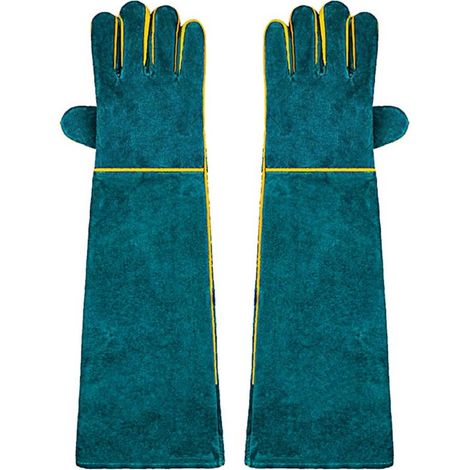 Haustierhandschuh – Schutzhandschuhe Für Haustiere – Bissfest – Abriebfest – Kratzfest – Isoliert – Dick – Rutschfest – Weiches Leder – Arbeitshandschuh – 60 Cm