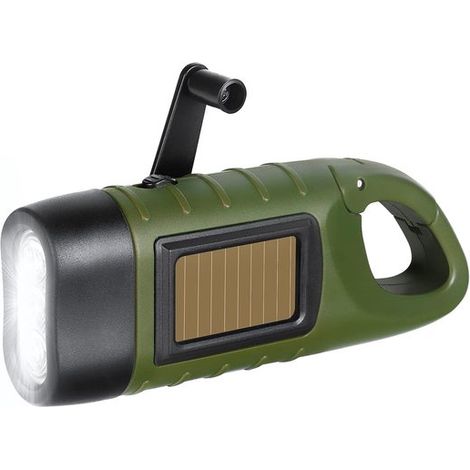 Taschenlampe – Dynamo-taschenlampe – Solar-taschenlampe – Wasserdichte Taschenlampe – Überlebens-taschenlampe – 10.000 Mcd – 86 Gramm