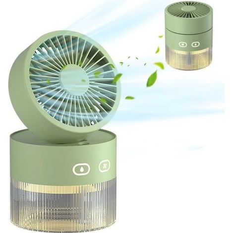 Longziming – Tischventilator – Schreibtischventilator – Persönlicher Luftkühler – Ultraschall-vernebelungsfunktion – Abs-kunststoff – 3 Geschwindigkeitsstufen – Ideal Für Trockene Luft – 1 Stück