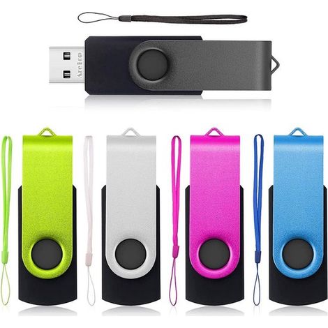32 Gb Usb-stick, 5er-pack, Hochgeschwindigkeits-usb-2.0-stick Mit Drehbarem Metallgehäuse (mehrfarbig)