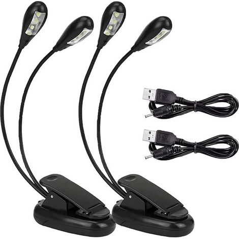 Leselampe – Schreibtischlampe – Klemmleuchte Für Klavier – Buchlampe – 8 Leds – 360° Flexibler Hals – Flimmerfreies Licht – Usb-aufladbar