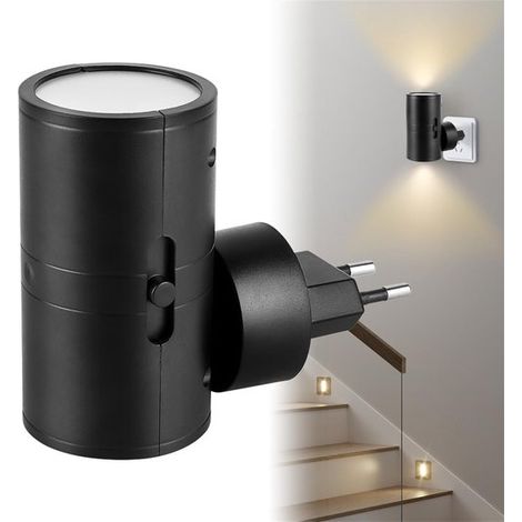 Ynkkvre – Steckdosen-nachtlicht – 1 Stück – Steckdosenlampe – 8,78 X 4,8 Cm – Für Erwachsene – Beleuchtung Nach Oben Und Unten – Einstellbare Helligkeit – Tag-/nachtsensor – Steckdosen-spotlight – Sch