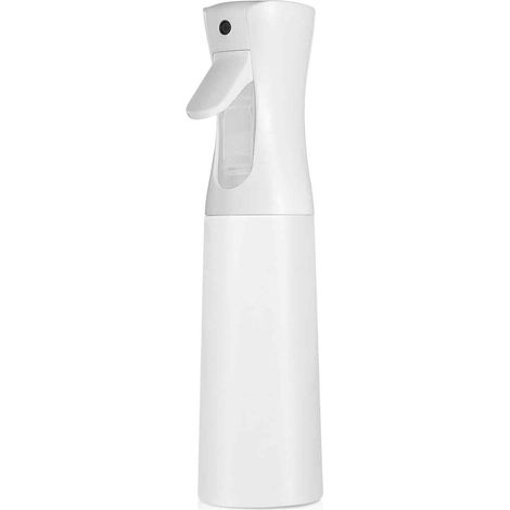 Sprühflasche – Kontinuierlicher Sprühnebel – Ultrafeiner Nebel – Wiederverwendbare Kunststoffflasche – Für Gesicht, Pflanzen Und Reinigung – Weißer Sprühkopf + Weiße Flasche – 300 Ml (10
