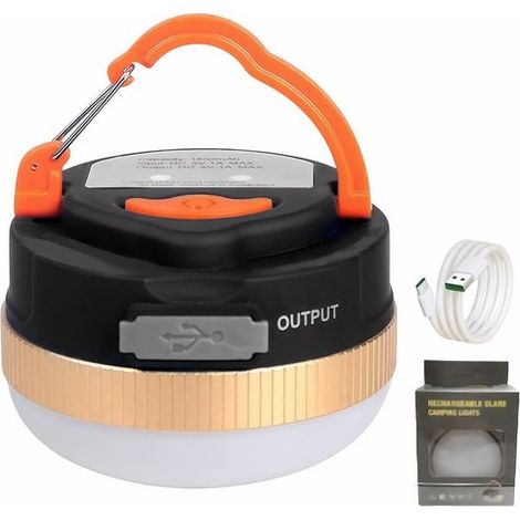 Longzimming Led-campinglampe – Wiederaufladbare Zeltlampe Mit 4 Leuchtmodi Und Sos-funktion, Tragbar Für Camping, Wandern, Angeln Und Notfälle