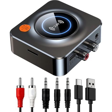 Ynkkvre – Bluetooth 5.1-empfänger Mit 3,5-mm-cinch-/aux-anschlussadapter, Kabelloser Audioempfänger Kompatibel Mit Stereoanlagen – Kabelloses Musikstreaming An Eine Stereoanlage