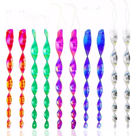 Windbetriebene Vogelabwehrspirale (10er-pack) – Reflektierend Und Farbenfroh – Vogelabwehr Für Garten, Bauernhof Oder Obstplantage – Windbetriebene Dekoration – Mehrfarbig – 30 Cm – 10er-pack