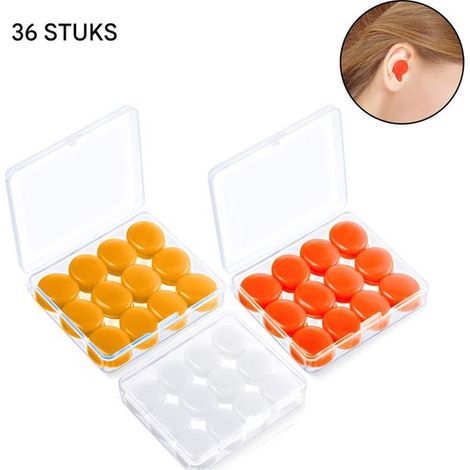Wiederverwendbare, Geräuschdämpfende, Wasserdichte Silikon-ohrstöpsel – Ideal Zum Schwimmen, Für Flugreisen Und Zum Schlafen – Für Erwachsene Und Kinder – Weiß/orange/rot – 3er-pack