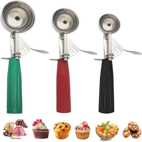 Set Mit 3 Kekslöffeln, Eisportionierer-set, Tablett In Großer, Mittlerer Und Kleiner Größe, Cupcake-löffel Aus Edelstahl
