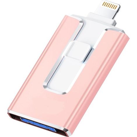 Ynkkvre Usb-stick Für Pc Und Smartphone – Usb 3.0 4-in-1 – Usb-c – 128 Gb – Mini-usb – Speichererweiterung Für Smartphones – Pink