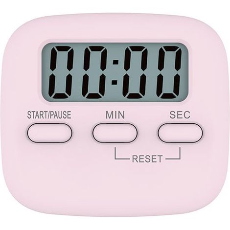 Digitaler Visueller Timer – Küchentimer Mit Großem Lcd-bildschirm – Magnetischer Kochtimer Mit Akustischem Alarm Und Countdown (pink)