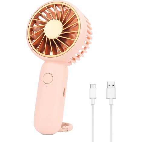 Longziming – Mini-usb-ventilator – Tragbarer Ventilator – Taschenventilator – Verstellbarer Haken – 3 Geschwindigkeitsstufen – Abs-kunststoff – Kompaktes Design – Extrem Leise Kühlung – 1 Stück