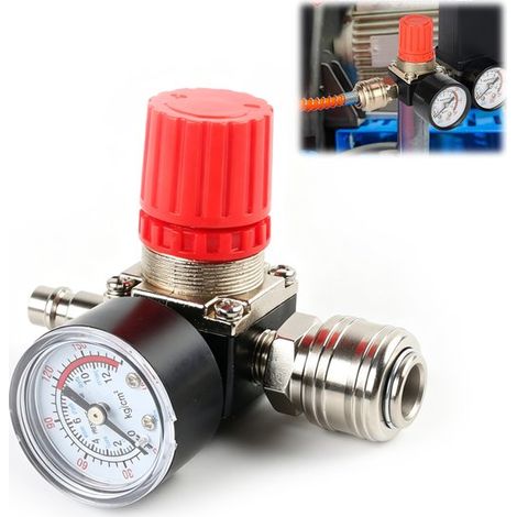 Longziming – 1/4-zoll-druckregler Für Luftkompressoren – Druckschalter Mit Manometer – Pneumatisches Druckregelventil (120 Psi) – Kompressor-steuerventil