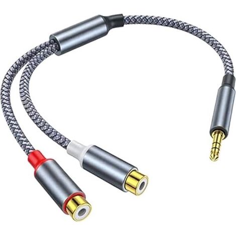 Longziming – 3,5-mm-klinke-auf-cinch-adapter – Aux-auf-cinch-kabel – Stereo-audiokabel – 24-karat-vergoldeter Cinch-stecker – Hifi-audiokabel – Nylon Und Pvc – Geflechtschirmung – Kompakte Länge: 25 C