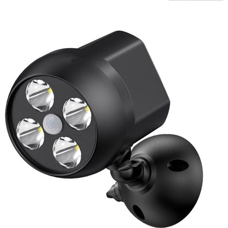 Longziming – Außenstrahler Mit Bewegungsmelder – 360° Drehbar + 300 Lumen Starke Beleuchtung – 1 Stück – Für Garten/garage – Schwarz