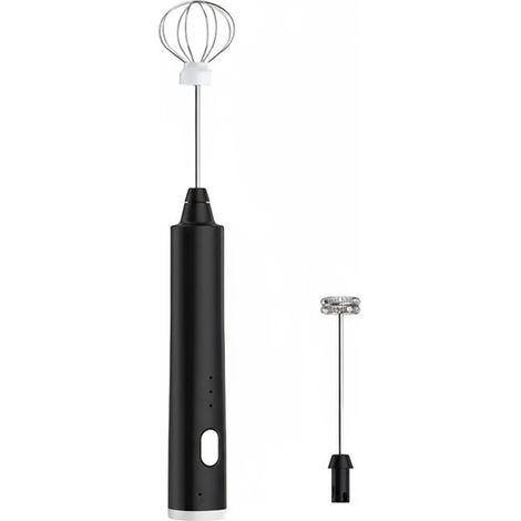 Longziming Mini-elektromixer – Kabellos – 3 Modi – Kaffeeaufschäumer Und Schneebesen – Multifunktional – Mit 2 Schneebesen – Schwarz