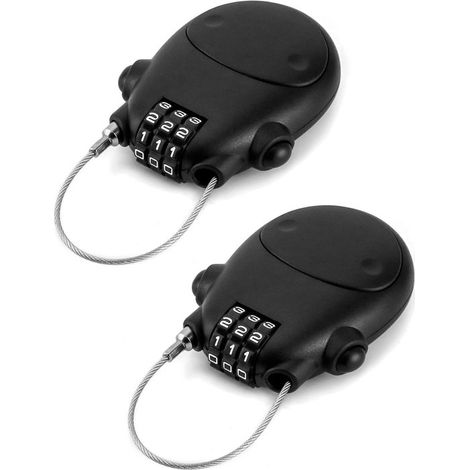 Longziming – 3-stelliges Zahlenschlosskabel – Stahl-zahlenschloss – 2er-pack – 77 Cm Stahl-sicherheitskabel – Fahrrad, Motorrad & Gepäck