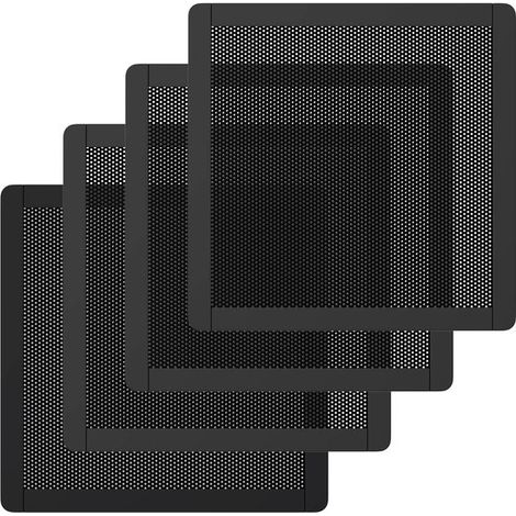 Longziming – 4er-pack Magnetische Staubfilter Für Lüfter (140 X 140 Mm) – Pvc-staubgewebe – Wiederverwendbar – Feinmaschig – Für Computergehäuse Und Netzteile – Schwarz