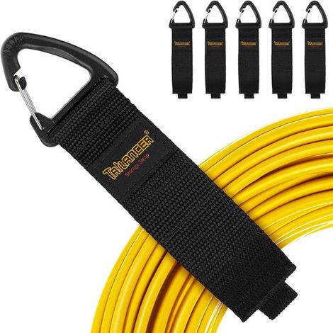 Set Mit 6 Robusten Klettbändern Mit Dreieckigem Clip – Wiederverwendbare Und Verstellbare Kabelbinder Für Kabel, Schläuche Und Werkzeuge (40 Cm)