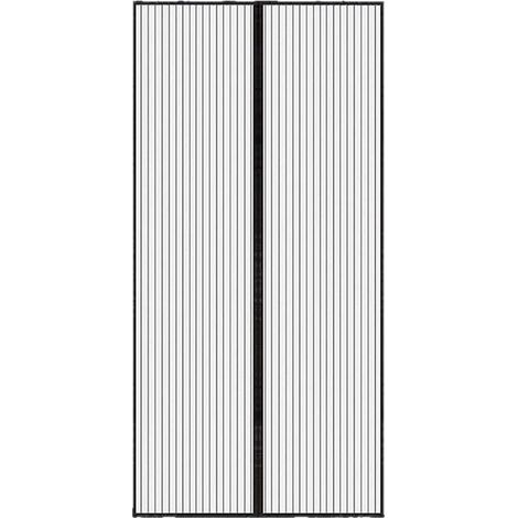 Longziming Selbstklebender Türvorhang – Magnetischer Türvorhang – 100 X 210 Cm – Moskitonetz Mit Verschluss – Einfache Montage Ohne Bohren – Geeignet Für Schiebetüren – Schwarz – Gurte