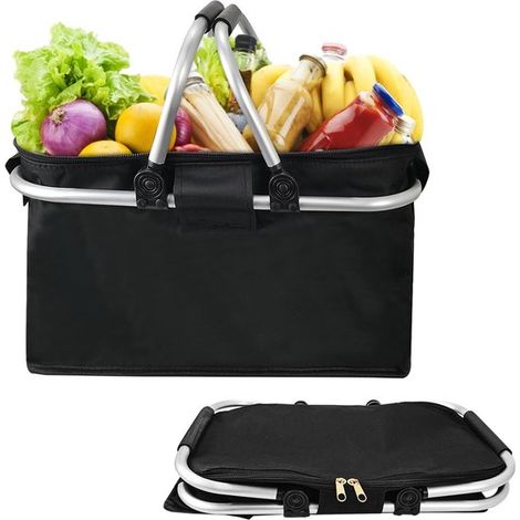 Zusammenfaltbarer, Isolierter Korb 45 X 22 Cm – Wasserdicht Und Geräumig – Ideal Für Picknicks Und Den Täglichen Gebrauch
