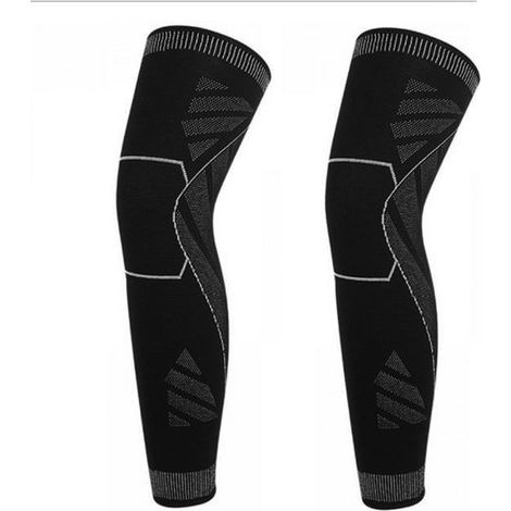 Ynkkvre Beinbandage – Kniebandage – Beinstütze – Lange Kompressionsmanschetten – 360°-kompression Für Knie- Und Oberschenkelschutz Mit Antibakteriellem Material – 2 Stück – Unisex Schwarz