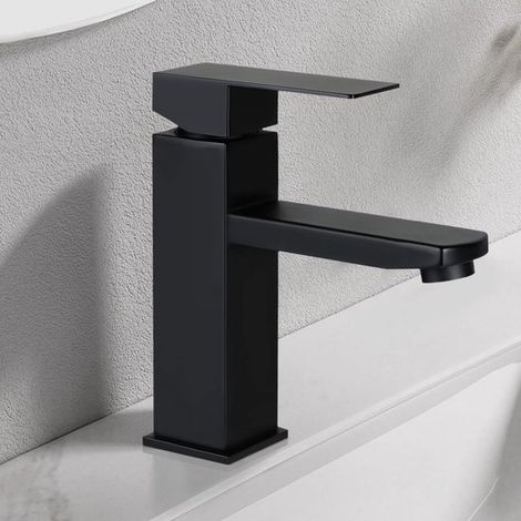 Kondensationsarmatur – Waschtischarmatur – Badarmatur – Mischbatterie – Edelstahl Sus304, Mattschwarz, Mit Luftsprudler, 30 % Wasserersparnis, Bleifrei – 10-minuten-installation – Po