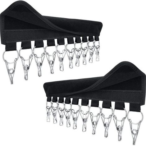 Set Mit 2 Hut-organizern Und 10 Edelstahlclips – Tragbarer Aufhänger – Multifunktionaler Clip – Platzsparend – Für Mützen, Beanies Und Hüte – Schwarz