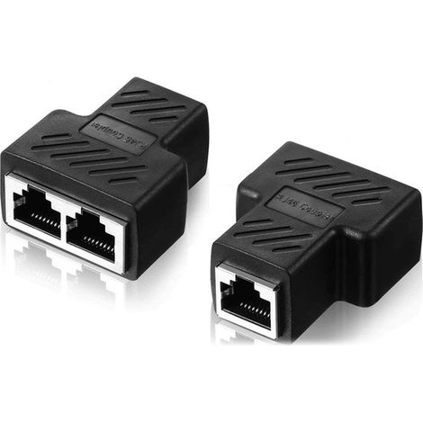 Ynkkvre-rj45 1 Zu 2 Ethernet-splitter – 100 Mbit/s Cat5/cat6 Netzwerkadapter – Robuster Lan-kabelsplitter Für Router, Pcs Und Poe-geräte