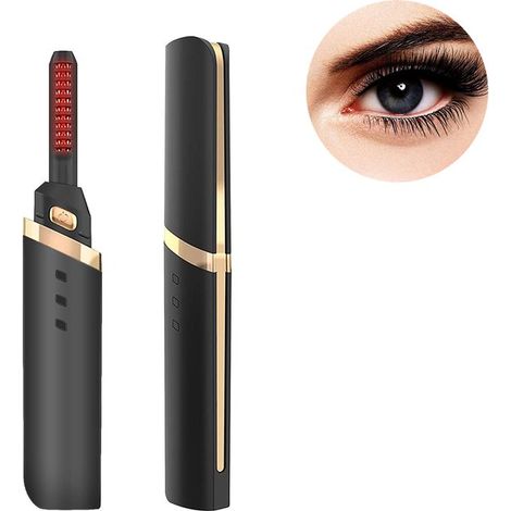 Longziming Elektrische Wimpernzange – Beheizt, Usb-aufladbar, Langanhaltender Schwung Und Kompaktes Design – Schwarz