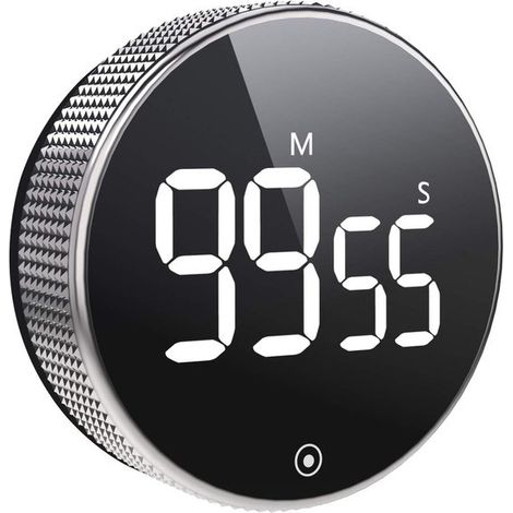 Carming Küchentimer – Digitaler Timer – Zeitschalter – Drehknopf, 90-db-alarm, Lcd-display, Magnetverschluss, 3 Lautstärkestufen – Für Küche Und Arbeitszimmer – 0–99 Minuten