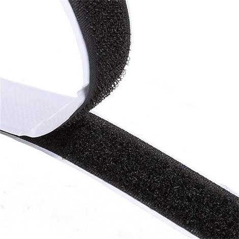 Selbstklebendes Klettband – Klettverschluss – Zuschneidbar – Für Kabelmanagement, Bastelarbeiten, Organisation – Schwarz – 5 M X 20 Mm – 2 Rollen