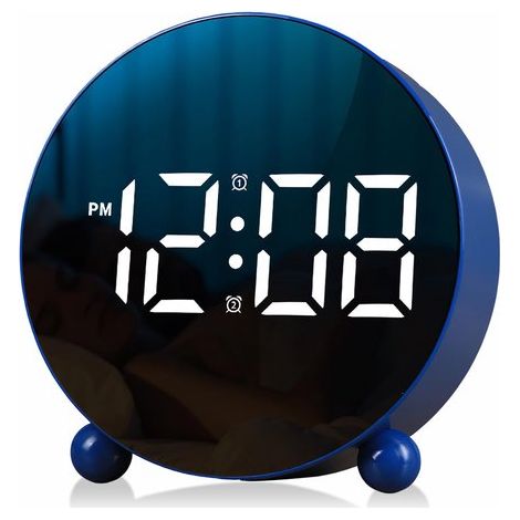 Carming – Digitaler Wecker – Runder Wecker – Led-wecker – Doppelalarm, 3 Helligkeitsstufen, Usb-/batteriebetrieb, Geräuschlos, Kompakt – Für Schlafzimmer Und Büro