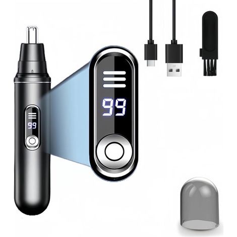 Longziming – Nasenhaartrimmer – Präzisionstrimmer – Ohrhaartrimmer – Usb-c-aufladbar – 360° Drehbare Edelstahlklingen – Ipx7 Wasserdicht – Led-akkustandsanzeige
