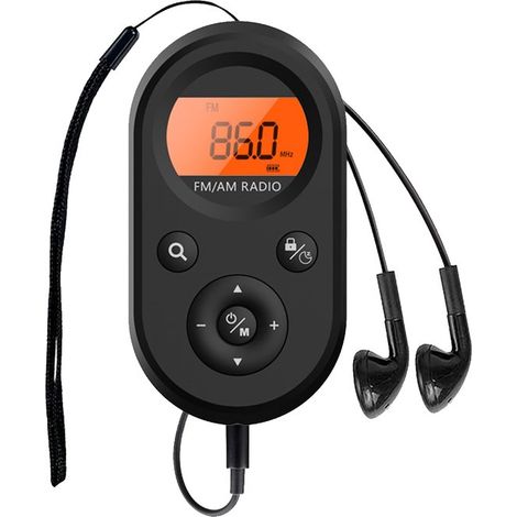 Longziming Taschenradio – Tragbares Am/fm-radio – Digitales Stereoradio Mit Kopfhörern – Mini-taschenradio – 500-mah-akku – Timer – Kleines Radio – Ideal Für Outdoor-aktivitäten Und