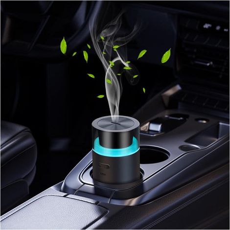Ynkkvre – Auto-diffusor Mit Automatischer Ein-/ausschaltfunktion, Tragbarer Luftbefeuchter, Batteriebetriebener Diffusor Für Ätherische Öle Mit Ambientebeleuchtung Für Auto, Zuhause, Büro Und Reisen