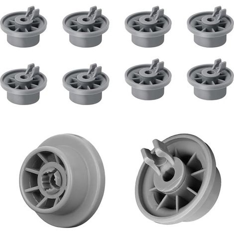 Longziming – Set Mit 8 Geschirrspüler-korbrollen – 37 Mm – Universelle Geschirrspüler-korbrollen – Universelle Ersatz-geschirrspülerrollen – Grau