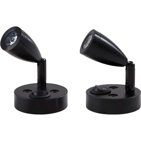 Longziming – 2er-set Led-wandleuchten – Nachttischlampe Für Schlafzimmer, Wohnwagen Und Boot – Kaltweiß (6000 K) – Aluminium-wandleuchte – Festverdrahtet – Schwarz