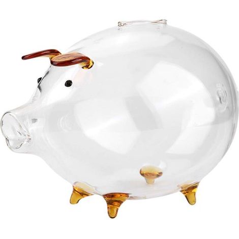 Longziming – Transparente Spardose – Sicher – Niedliches Sparschwein-design – Robustes Borosilikatglas – Fördert Das Sparen – Ideales Geschenk Für Kinder Und Erwachsene