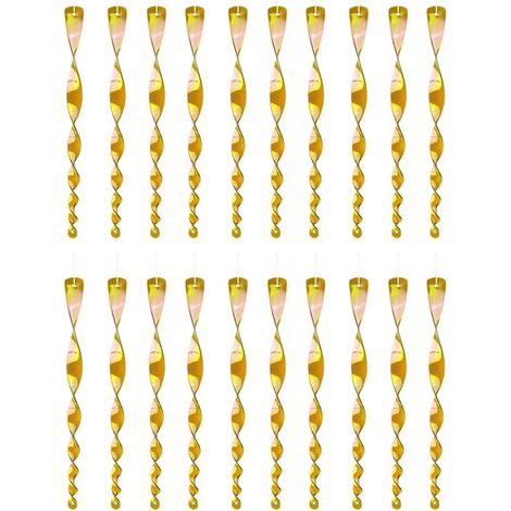 20 Spiralförmige Vogelscheuchen – Reflektierend – 30 Cm – Gold