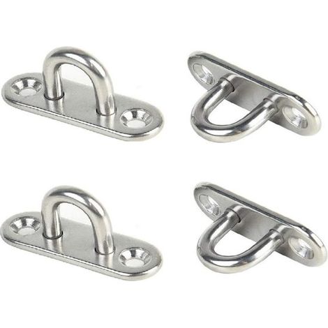 Longziming – Ösenplatte Aus Edelstahl – 5 Mm Montageplatte – Wandhaken – Für Hängematten, Sonnensegel Und Dekoseile – 4er-pack