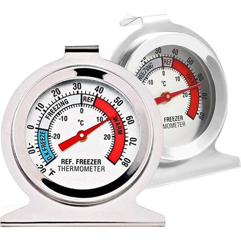 Longziming Kühlschrankthermometer (2er-pack) – Classic Serie – Großes Zifferblatt – Für Kühlschrank, Gefrierschrank Und Kühlbox – -20℃ Bis 30℃