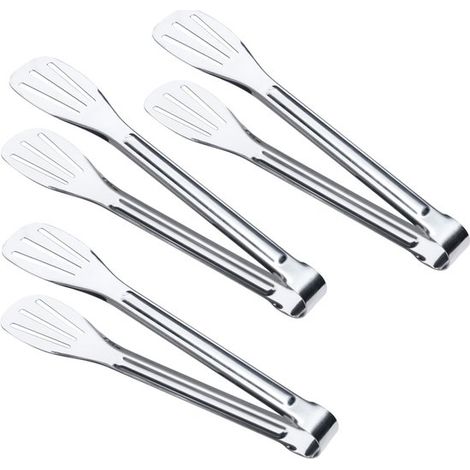 3 Servierzangen Aus Edelstahl – 24,2 Cm – Ideal Zum Kochen, Für Salate Und Zum Grillen.