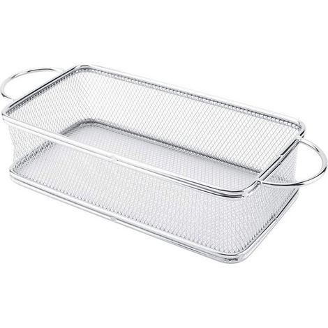 Frittierkorb Aus Edelstahl – Multifunktionaler Frittierkorb Mit Rost Und Griff – Silber