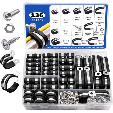 Kabelbinder-set – Edelstahl 304 Mit Gummibeschichtung – Kabelmanagement – Kabelbefestigung – Schlauchschellen – Für Elektriker Und Techniker