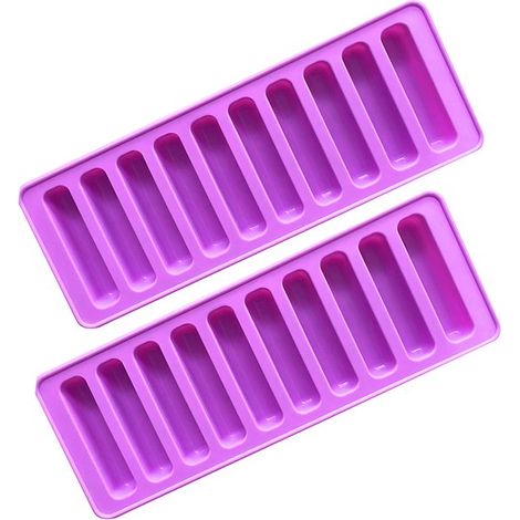 Longziming – Silikon-müsliriegelform, 2er-set – 25,5 X 9,5 X 1,8 Cm, 10 Mulden Pro Form, Hitzebeständig Bis 240 °c, Antihaftbeschichtet Und Spülmaschinenfest