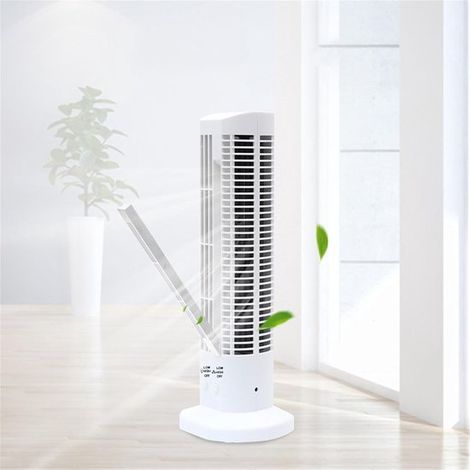 Longziming – Mini-turmventilator Ohne Rotorblätter, Weiß – Usb-kühlung Mit Led-nachtlicht, 2 Geschwindigkeitsstufen, Leise Und Kompakt Für Büro Und Wohnzimmer