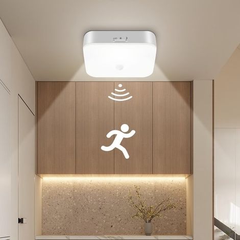 Longziming – Wiederaufladbare Led-deckenleuchte Mit Bewegungsmelder – 10.000 Mah Akku – Kabellose Innenbeleuchtung Für Bad, Keller, Treppenhaus, Garage Und Balkon