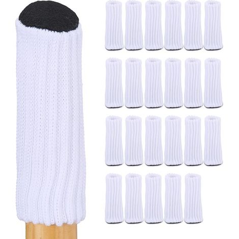 Longziming – Stuhlbeinschoner – Stuhlbeinsocken – Stuhlbeinkappen – 16er-pack – Elastische Möbelschoner Mit Filz – Rund 8 X 4 Cm – Kratzfest