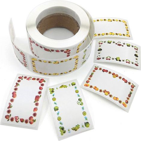 500 Selbstklebende Etiketten Für Marmeladengläser – Fruchtmotive – 50 X 30 Mm – 500 Stück – Ideal Zur Aufbewahrung Von Lebensmitteln – Spenderbox